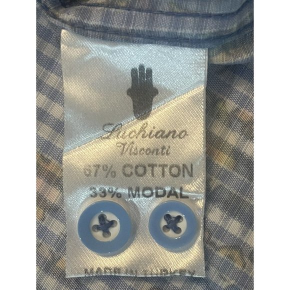 Visconti Black Shirt Mens S Long Sleeve Button Up Casual‎ Paisley Cotton - Picture 7 of 7